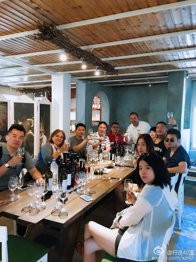 tourists tasting the 'Koutsoyannopoulos winery' wines